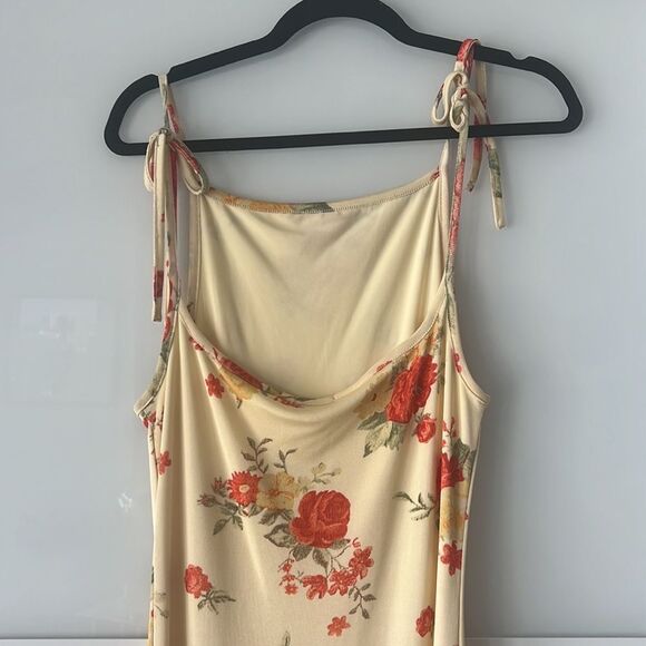 Danielle Bernstein Floral Print Sleeveless Midi Dress Color: Yellow Red … - Picture 7 of 7